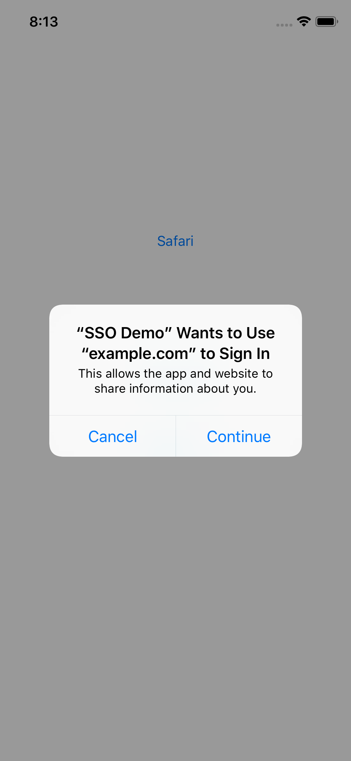 Safari Authentication Prompt